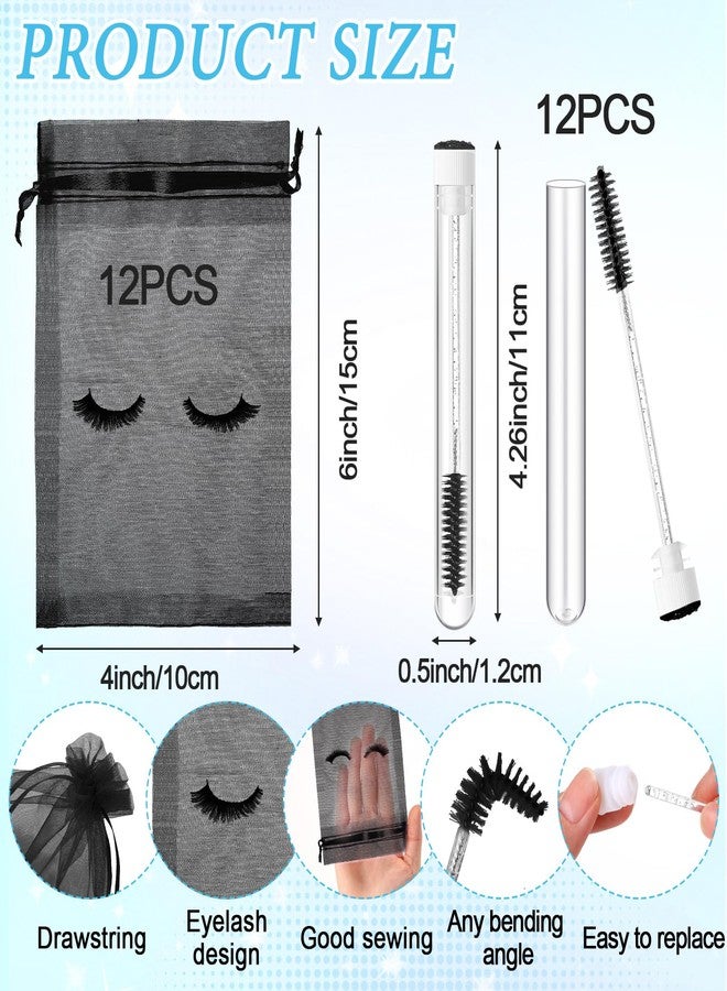 Zhehao 80 Pcs Lash Shampoo Bottle Brushes Kit 20 Foam Pump Dispensers 20 Lash Shampoo Brushes 20 Eyelash Aftercare Bag 20 Cleaning Pipes, Eyelash Extension Supplies(Black) - Image 3