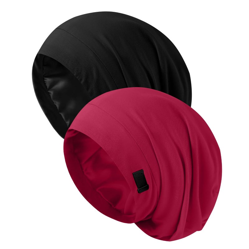 ZHENSILK Satin Bonnet Silk Lined Sleep Cap Silk Hair Wrap for Women Men - Image 3