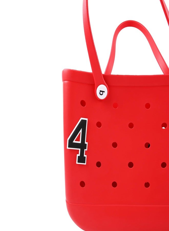 Vagocom Number Charm for Bogg Bag and Simply Southern Tote - Decorative Number Inserts Accessories for Beach Bag - DIY Personalizing Your Handbag(Number 4) - Image 1