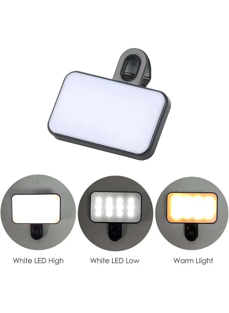 رينج لايت ، ضوء سيلفي LED للهاتف مع 3 أوضاع إضاءة، ضوء حلقي محمول للصور الشخصية، والمكياج، وتيك توك، والبث المباشر، ومؤتمر زووم، قابل لإعادة الشحن للهاتف، والآيباد، والكاميرا، والكمبيوتر المحمول - Image 1