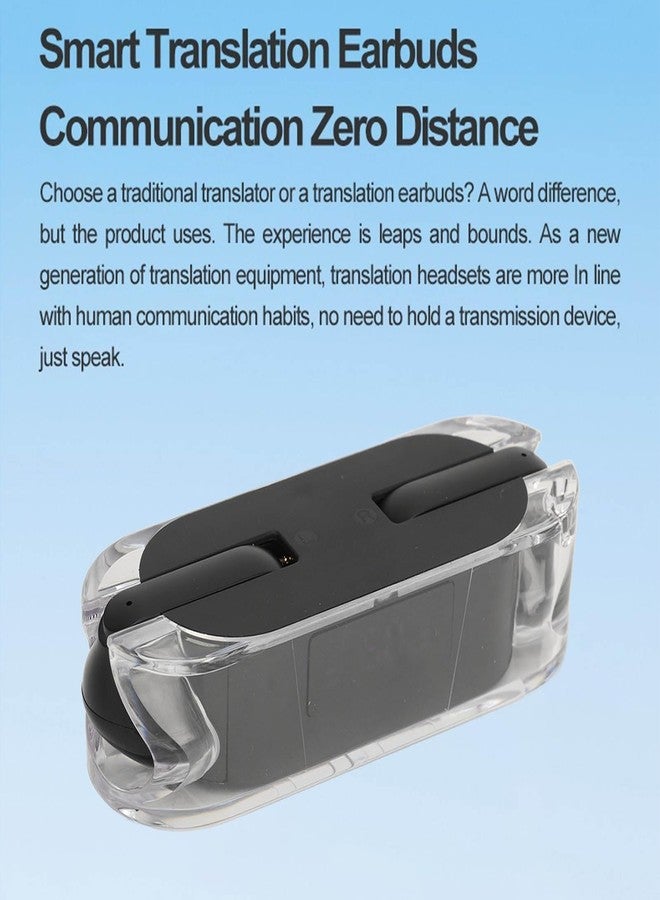 Sanpyl Translator Earbuds 144 LanguagesWireless, Real Time Translation, Touch External Mode, 0.2s Speed, Versatile Usage for Business Trip (Black) - Image 2