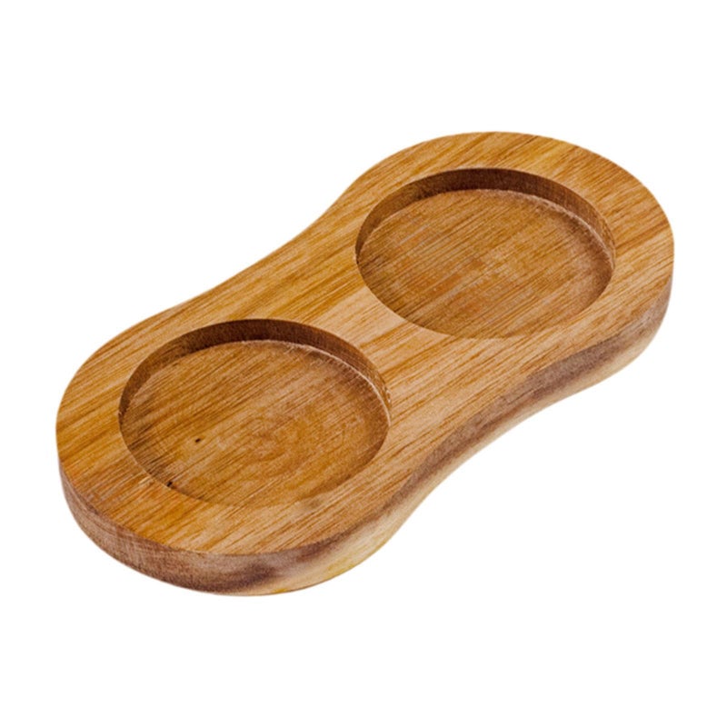 Wooden Salt And Pepper Mill Tray With Two Slots Holder And Dining Table Protector 6 22x3 15x0 51 Inch - Image 2
