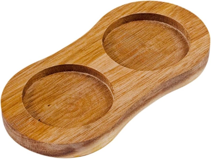 Wooden Salt And Pepper Mill Tray With Two Slots Holder And Dining Table Protector 6 22x3 15x0 51 Inch - Image 1