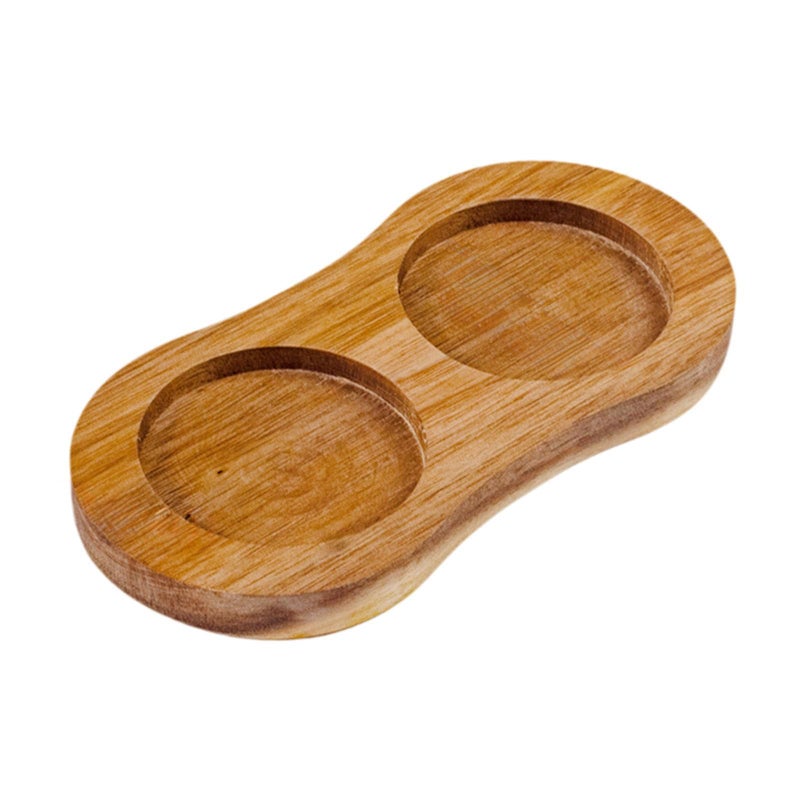 Wooden Salt And Pepper Mill Tray With Two Slots Holder And Dining Table Protector 6 22x3 15x0 51 Inch - Image 3