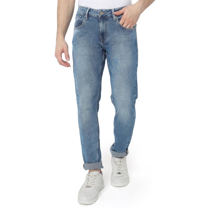 Spykar Men's Skinny Fit Low-Rise Casual Jeans Light Blue - Image 4