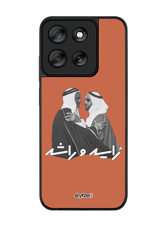 Stylizedd For Motorola Moto G56 Case,Slim fit Camera Protection, Shockproof Thin Phone cover  - Sheikh Zayed And Sheikh Rashid Orange - Image 1