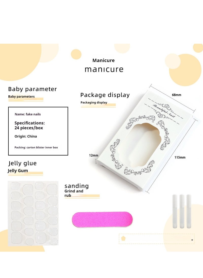 24-Piece Short Square Press-on Toenails:Acrylic Fake Nails ,toe fake nails for Seamless Fit
