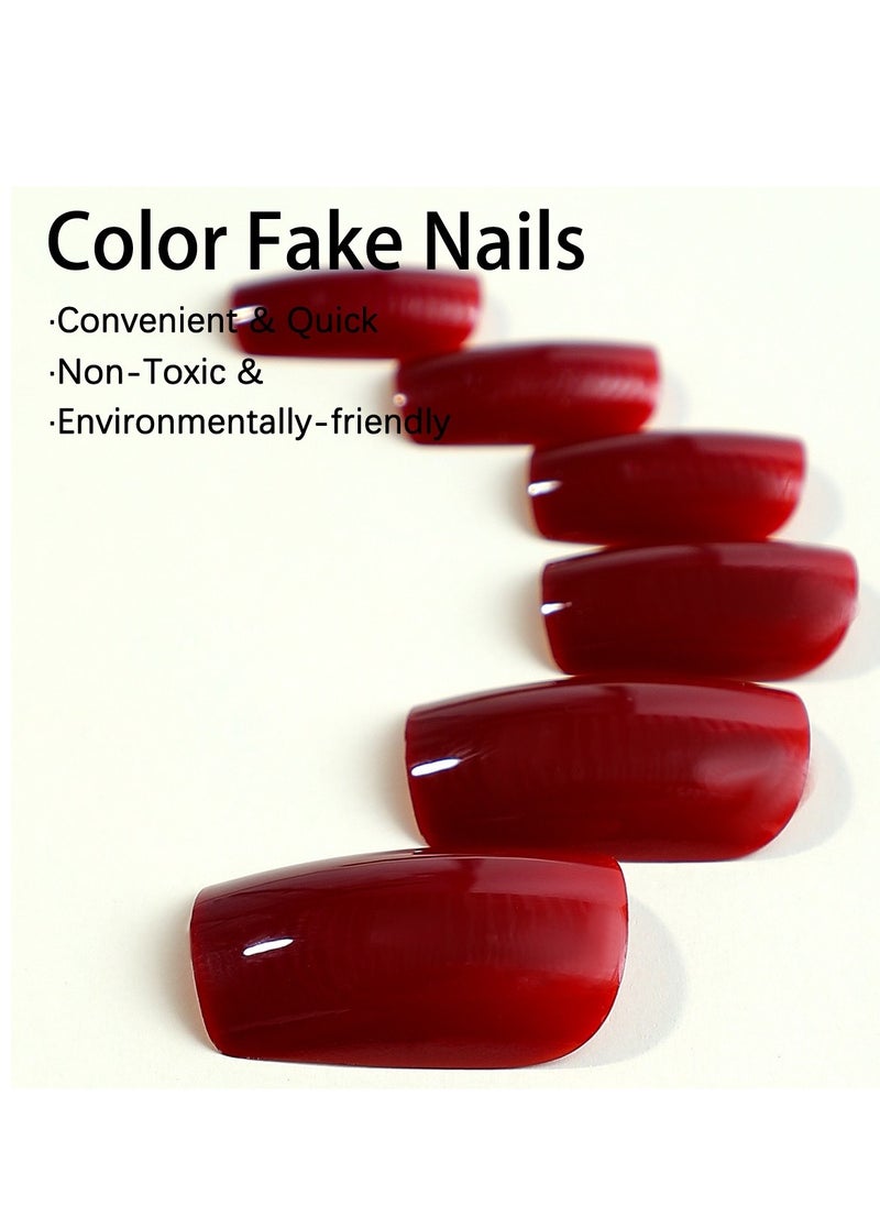 24-Piece Short Square Press-on Toenails:Acrylic Fake Nails ,toe fake nails for Seamless Fit