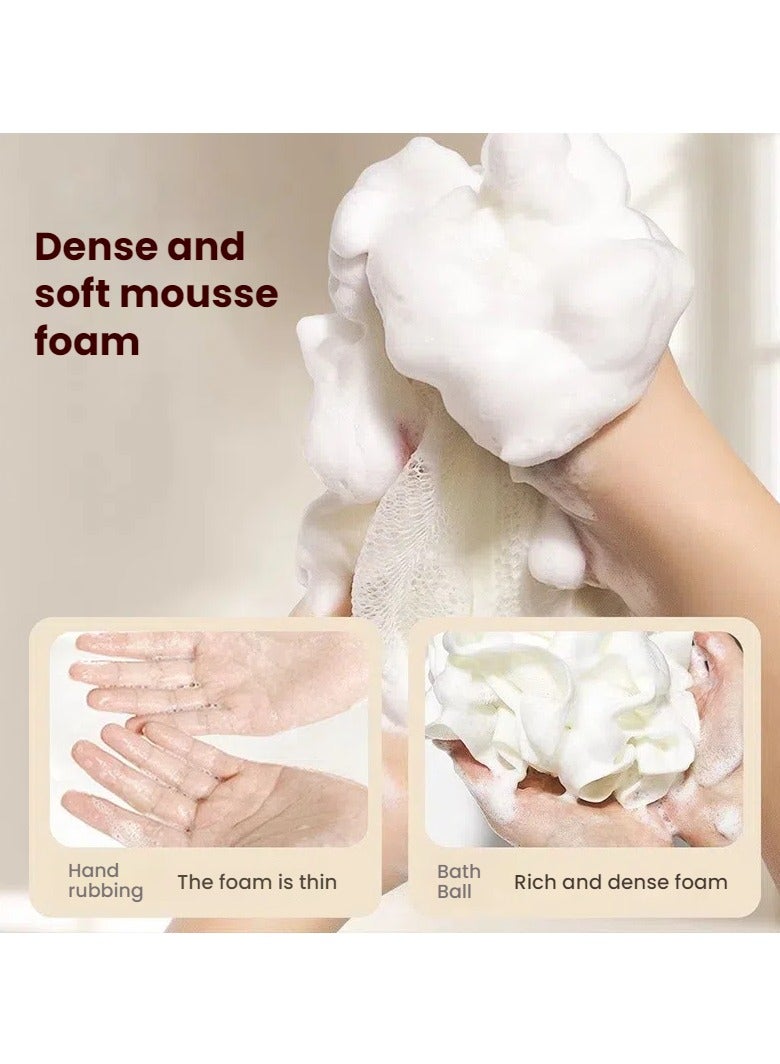 2-in-1 Soap Pouch Exfoliating Bath Ball with Elastic Pocket | Hanging Design for Drying | Works with Soap & Body Wash  - Image 3