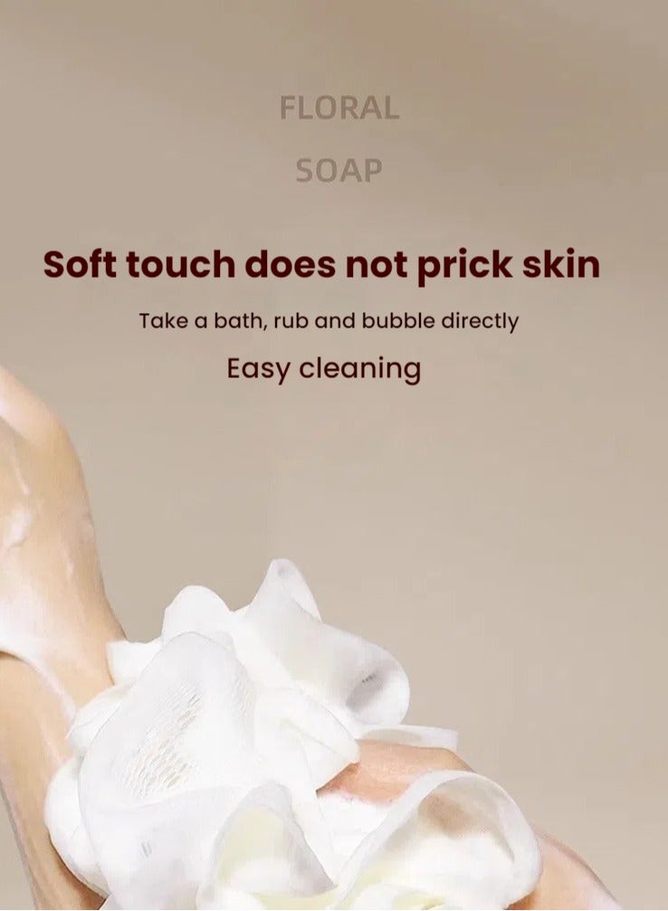2-in-1 Soap Pouch Exfoliating Bath Ball with Elastic Pocket | Hanging Design for Drying | Works with Soap & Body Wash  - Image 4