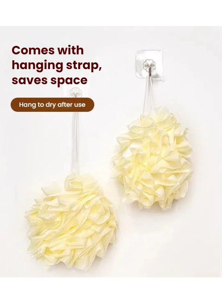 2-in-1 Soap Pouch Exfoliating Bath Ball with Elastic Pocket | Hanging Design for Drying | Works with Soap & Body Wash  - Image 5