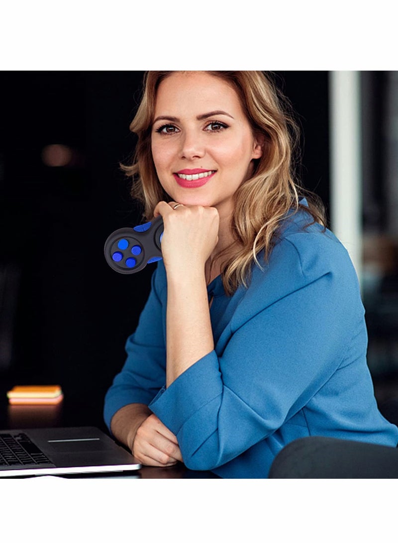 KASTWAVE Fidget Pad Toy for Anxiety and Stress Relief 8 Fidget Features Cube with Silent Button ABS Plastic Fidget Controller Pad Cube for Kids and Adults Blue - Image 5