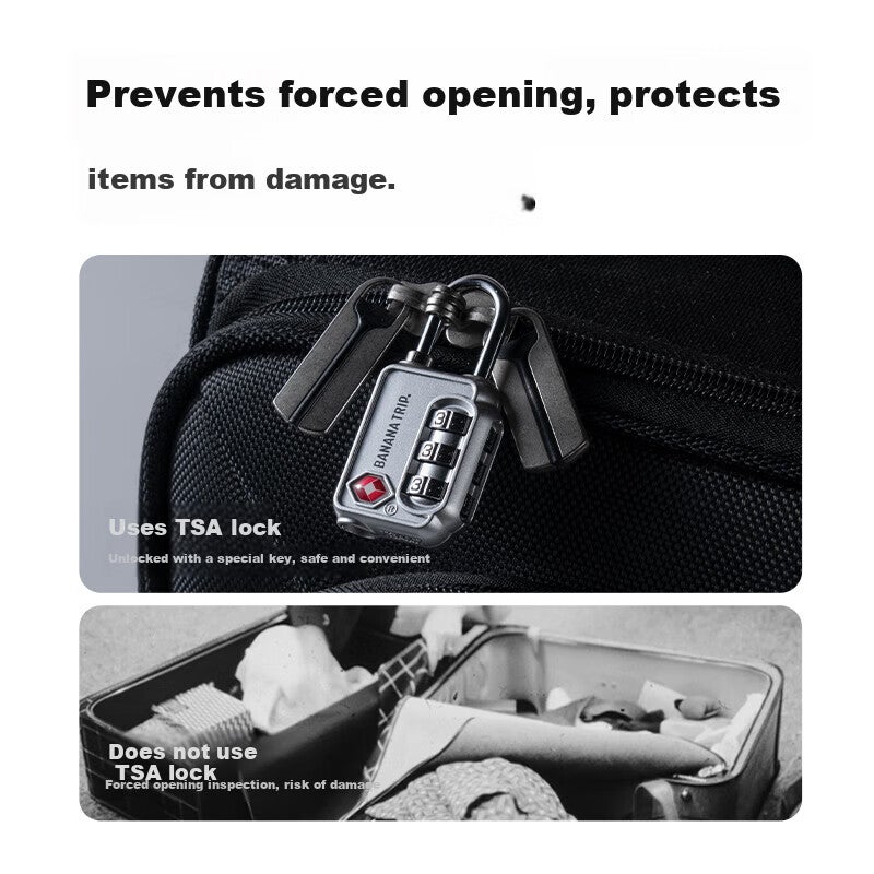JD Jing Zao BANANA TRIP Travel TSA Combination Lock Three-Key Luggage Lock Cabinet Backpack Suitcase Password Lock Dark Blue - Image 2