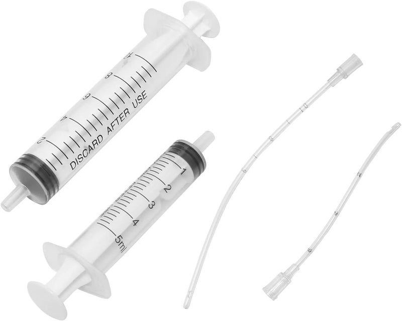 DGHAOP 4IN1 Liquid Food Feeder for Breeding Small Pets (5ml+10ml Feeder+8cm+12cm Feeding Tube) Poultry Feeding Syringe, Parrot Feeding Syringe - Image 1