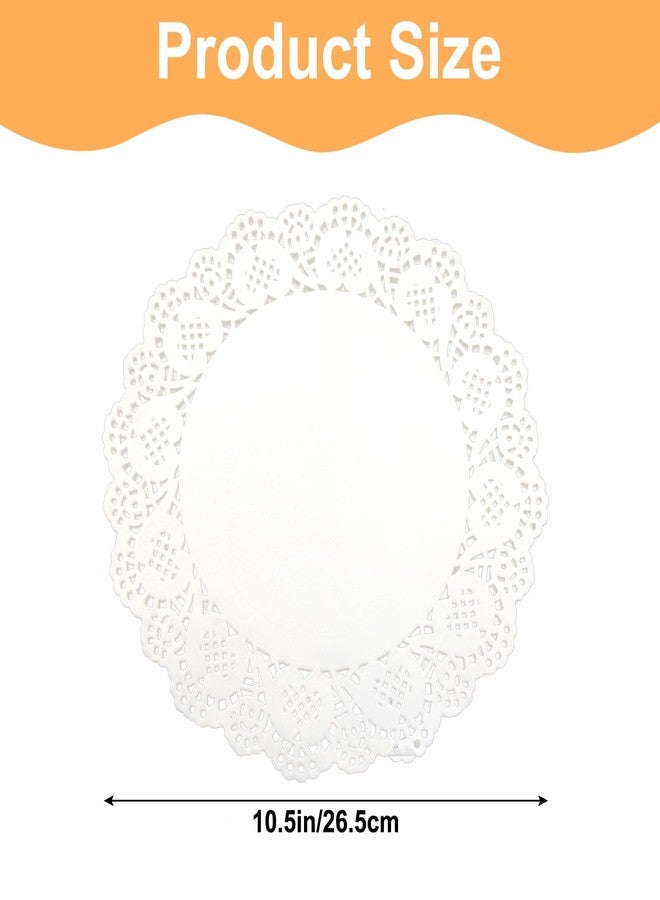 Cionyce 150Pcs 10.5 Inch White Lace Paper Doilies, Disposable Paper Placemats for Wedding, Birthday, Cakes, Desserts, Tableware Food Decoration - Image 2