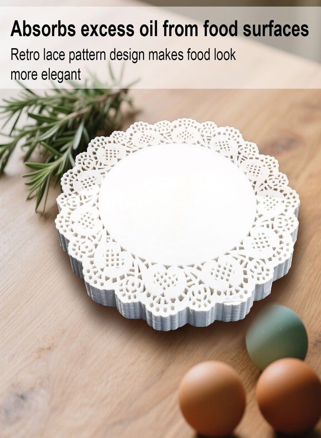 Cionyce 150Pcs 10.5 Inch White Lace Paper Doilies, Disposable Paper Placemats for Wedding, Birthday, Cakes, Desserts, Tableware Food Decoration - Image 4