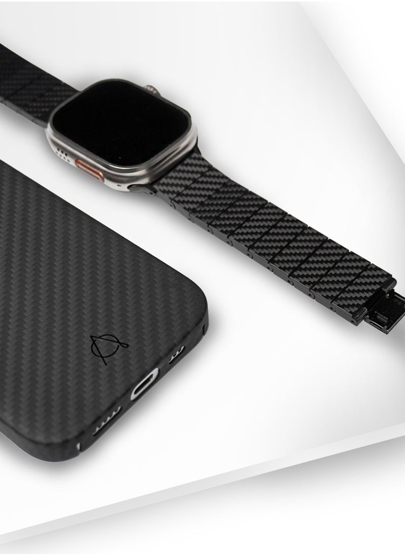 A-CASE its My Case iPhone 16 Pro Case, KAVAR series phone case Compatible with Magnetic, Slim & Light weight Aramid Fiber Made case With Raised Camera Protection - Black/Grey