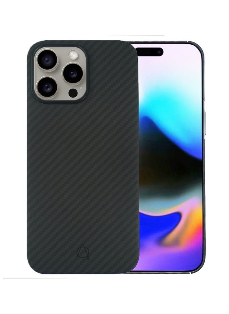 A-CASE its My Case iPhone 16 Pro Case, KAVAR series phone case Compatible with Magnetic, Slim & Light weight Aramid Fiber Made case With Raised Camera Protection - Black/Grey