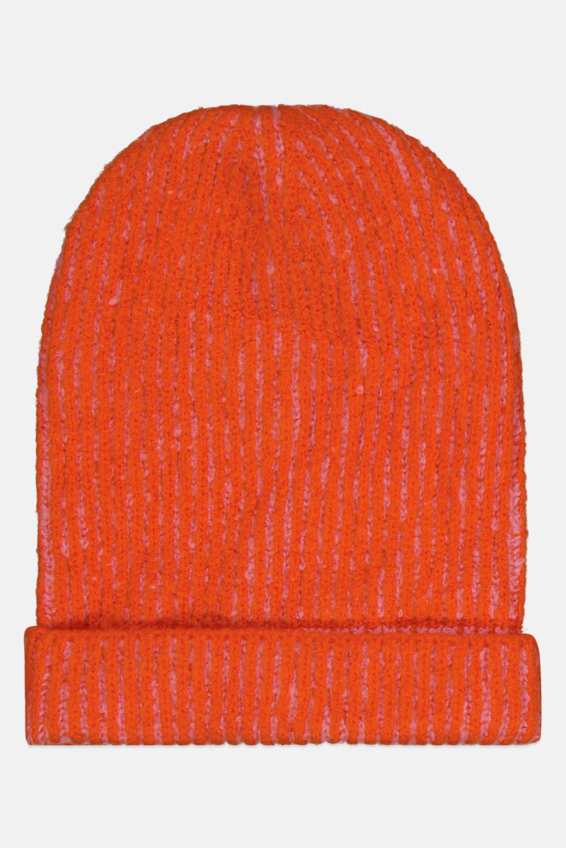 Reserved Women Textured Jersey Beanie Hat, Orange - Image 1