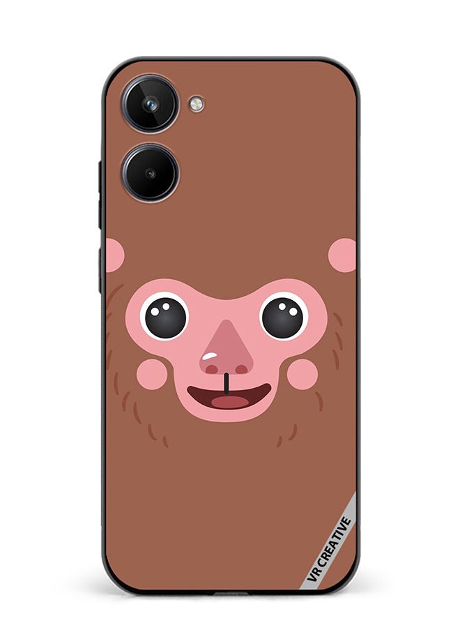 VR CREATIVE Protective Case Cover For Realme 10 Monkey Cartoon Face Design Multicolour - Image 1