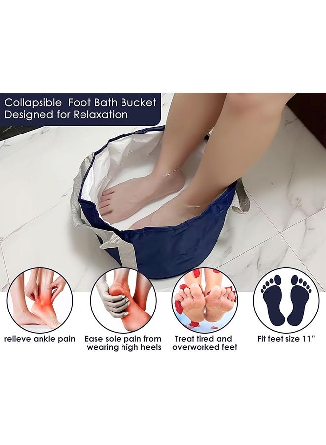 Quantum Foldable Foot Bath Basin, Portable Outdoor Carrying Foot Basin, for Foot Therapy and Foot Hydrotherapy (Blue) - Image 5