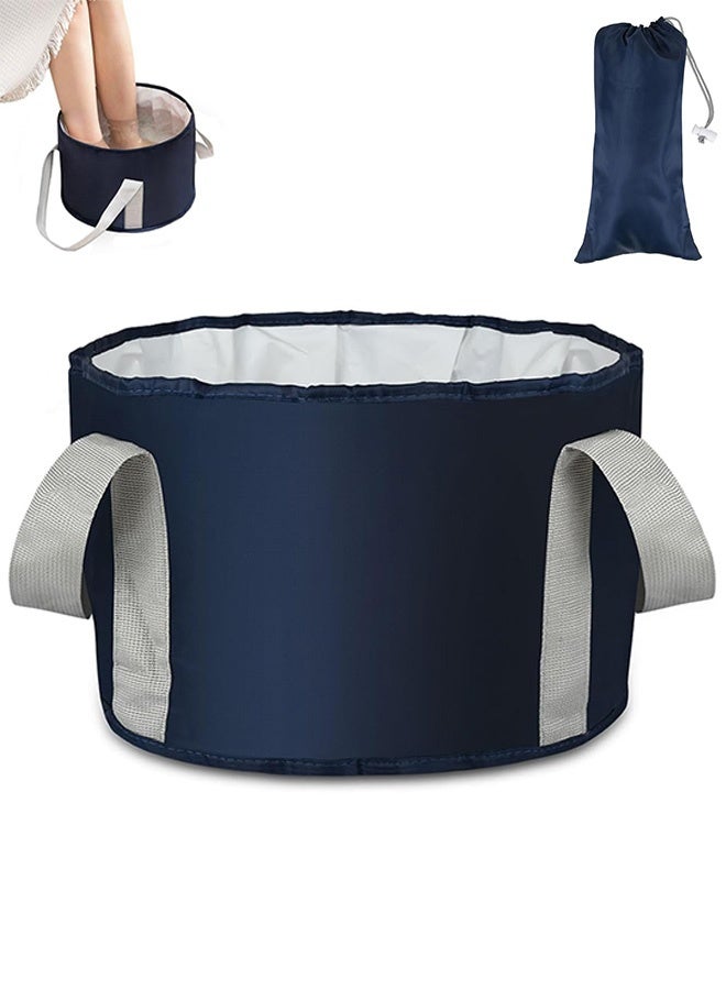 Quantum Foldable Foot Bath Basin, Portable Outdoor Carrying Foot Basin, for Foot Therapy and Foot Hydrotherapy (Blue) - Image 1