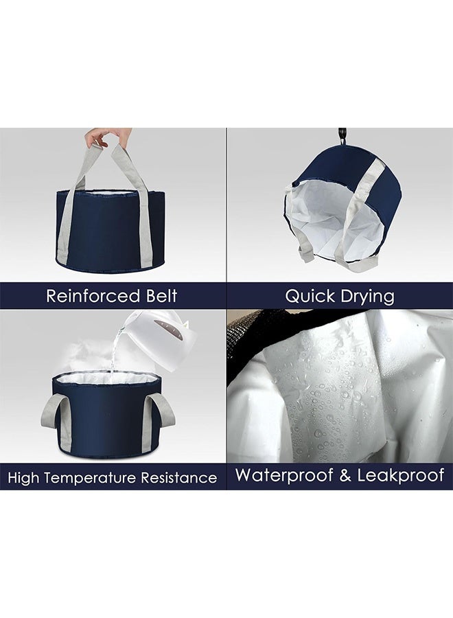 Quantum Foldable Foot Bath Basin, Portable Outdoor Carrying Foot Basin, for Foot Therapy and Foot Hydrotherapy (Blue) - Image 3