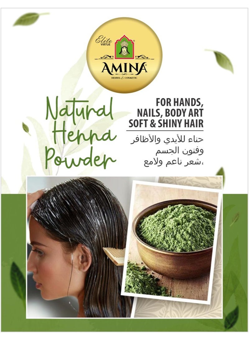Amina Henna Herbal Mehndi Natural Henna Powder For Skin, Hand, Feet and Hair, Green (500 g) - Image 2
