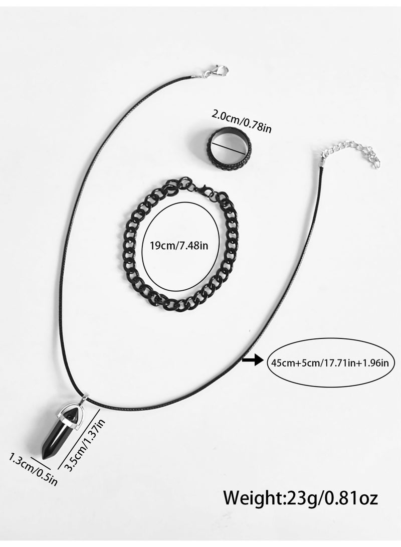 جنيفا أزياء رجالي أسود الأعمال ووتش مجموعة ، مع المجوهرات والعطور ، تسليط الضوء على سحر الرجل ، هدية مثالية لعيد ميلاده - Image 4