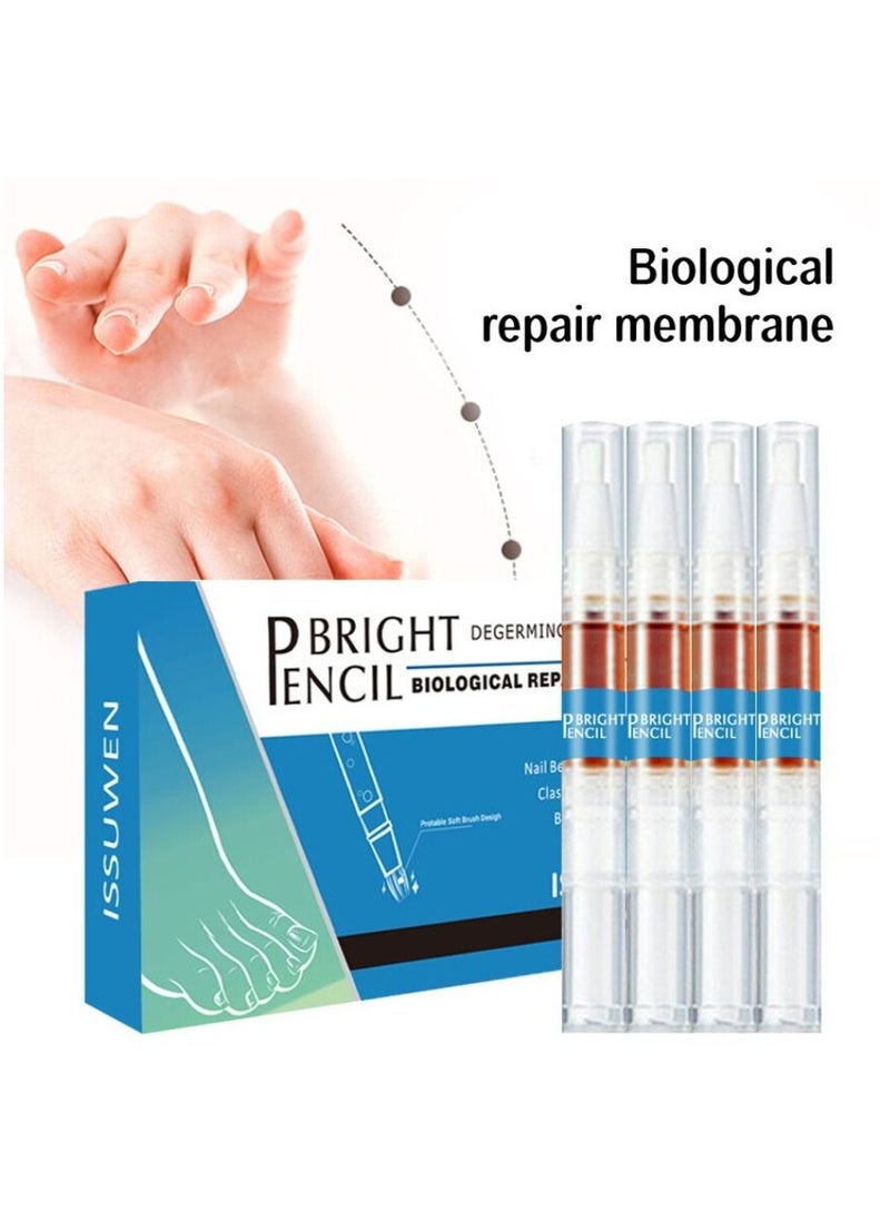 ISSUWEN Bright Pencil For Biological Repairing Of Nails Eliminates Fungal & Bacterial Infections , Induce Brightening & Shiny texture For Nails , 4 Pens In 1 Pack  - Image 3