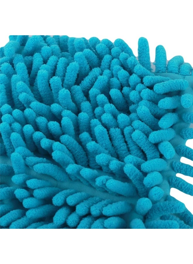 شيلد وسادة غسيل السيارات المصنوعة من الألياف الدقيقة من الشنيل، إسفنجة تنظيف مزدوجة الجوانب 2 في 1 مع فرشاة شبكية - خالية من الخدوش والوبر، فائقة الامتصاص، 19 × 11 × 5 سم، قفاز غسيل متين لتنظيف السيارات والدراجات والمنزل SH387 - Image 5