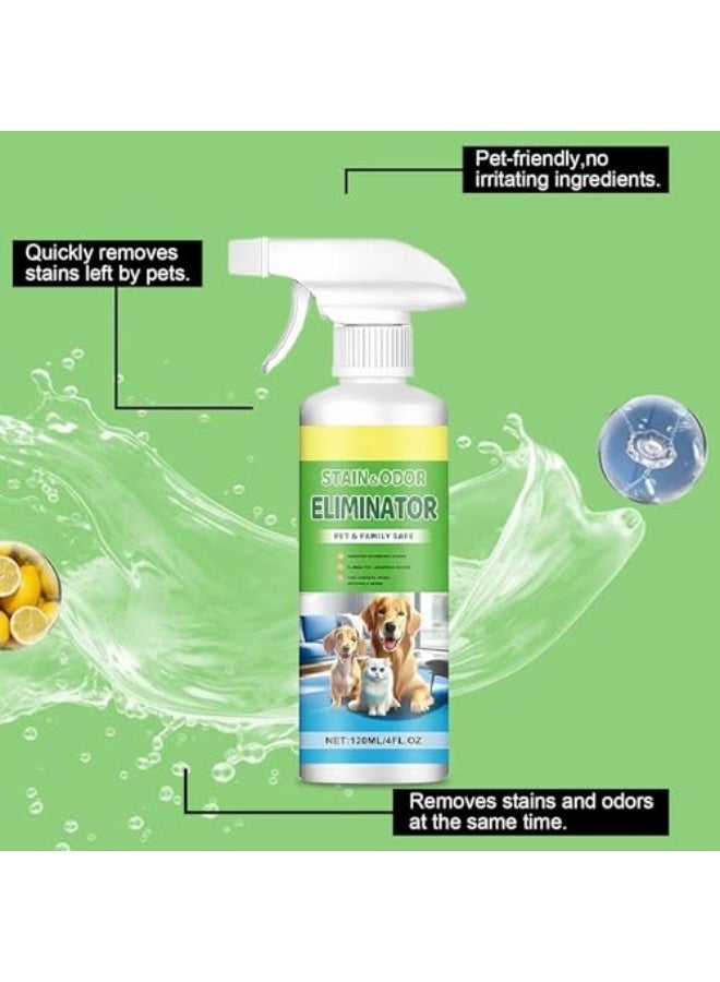 YEGBONG Stain & Odor Eliminator, 120ml Pet Odor Eliminator Spray - Premium Enzyme Formula for Removing Dog & Cat Urine Permanent Stains and Smells from Carpets, Furniture & Floors, Gentle and Safe for Pets - Image 2