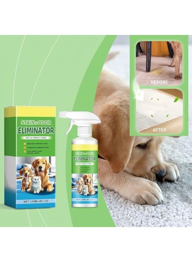 YEGBONG Stain & Odor Eliminator, 120ml Pet Odor Eliminator Spray - Premium Enzyme Formula for Removing Dog & Cat Urine Permanent Stains and Smells from Carpets, Furniture & Floors, Gentle and Safe for Pets - Image 3