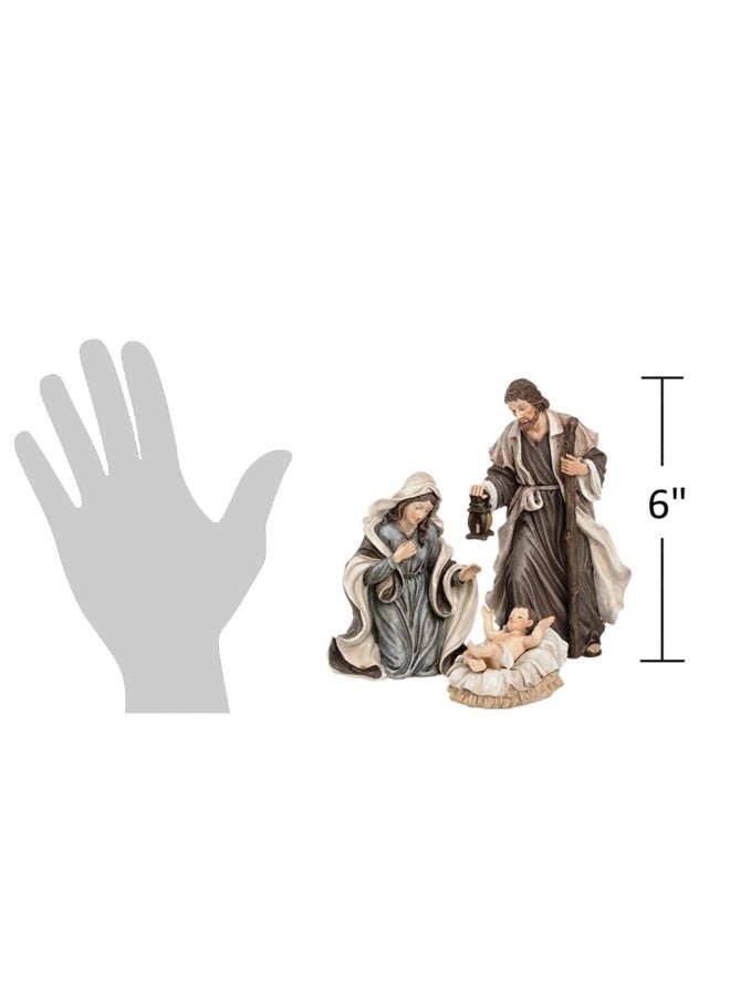Sullivans Holy Family Nativity Set of 3, Mother Mary, Baby Jesus, Joseph, Hand Painted Nativity Sets for Christmas, Tabletop Desk Display Christmas Décor - Image 3