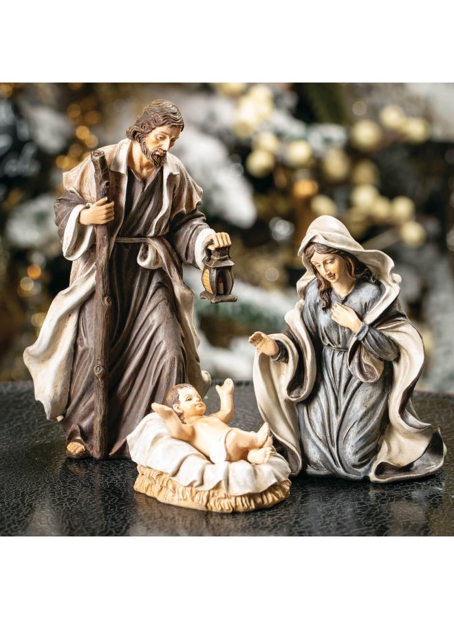 Sullivans Holy Family Nativity Set of 3, Mother Mary, Baby Jesus, Joseph, Hand Painted Nativity Sets for Christmas, Tabletop Desk Display Christmas Décor - Image 2