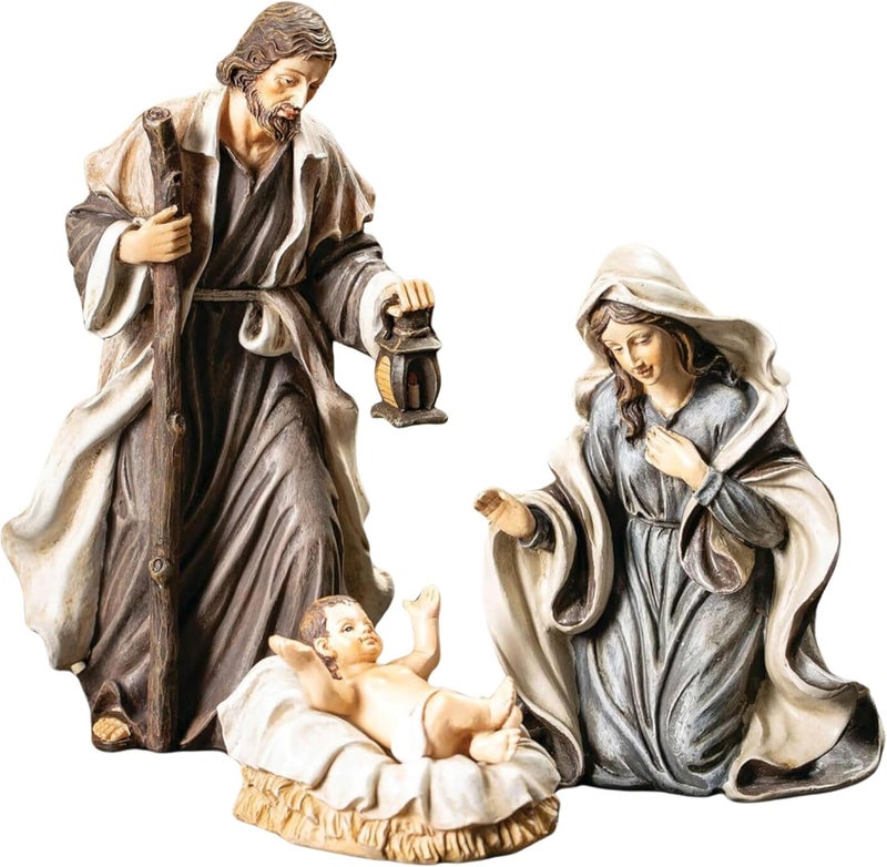 Sullivans Holy Family Nativity Set of 3, Mother Mary, Baby Jesus, Joseph, Hand Painted Nativity Sets for Christmas, Tabletop Desk Display Christmas Décor - Image 1