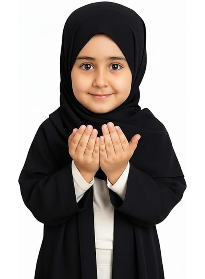 kids Girls Islamic Full‑Cover Abaya & Hijab – Dubai Style Long‑Sleeve - Image 1