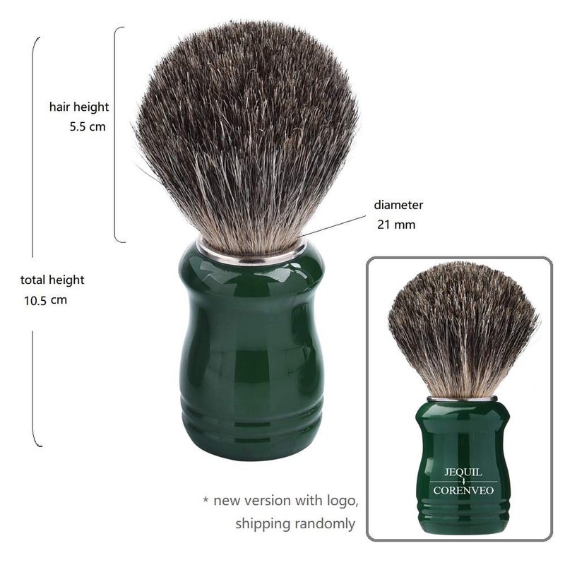 JEQUIL&CORENVEO Je&Co Shaving Set,Pure badger Hair Shaving Brush with Steel Stand and Steel Bowl - Image 3