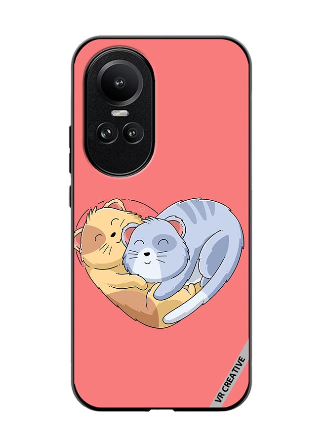 VR CREATIVE Protective Case Cover For Oppo Reno 10 Klover Cat Design Multicolour - Image 1
