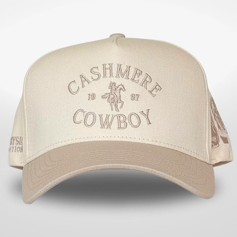 CITRUSY Vintage Western Trucker Hat | Men & Women | Embroidered Trendy Caps | Country Cute Hats for Cowgirls & Cowboys | Camo Denim Cotton Styles | Snapback Hat (Cashmerre Cowboy | Taupe) - Image 2