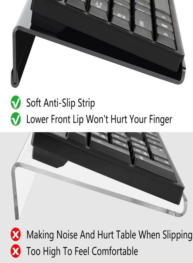 Egchi Acrylic Computer Keyboard Stand for Desk, Keyboard Riser Tilt Lift, Keyboard Holder for Desktop, Desk Keyboard Lifter（White） - Image 5