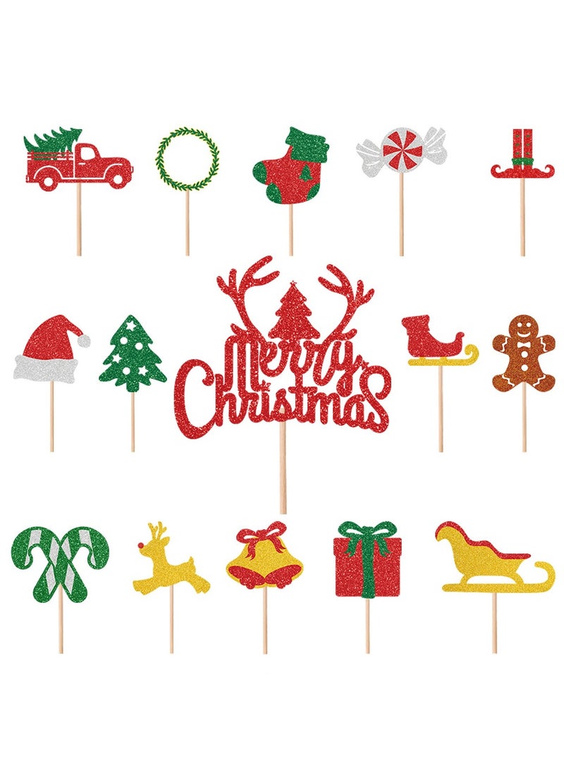 Highland 15 Pcs Merry Christmas Cake Topper - Image 1