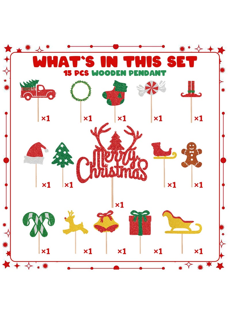 Highland 15 Pcs Merry Christmas Cake Topper - Image 2