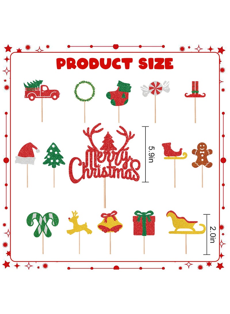 Highland 15 Pcs Merry Christmas Cake Topper - Image 3