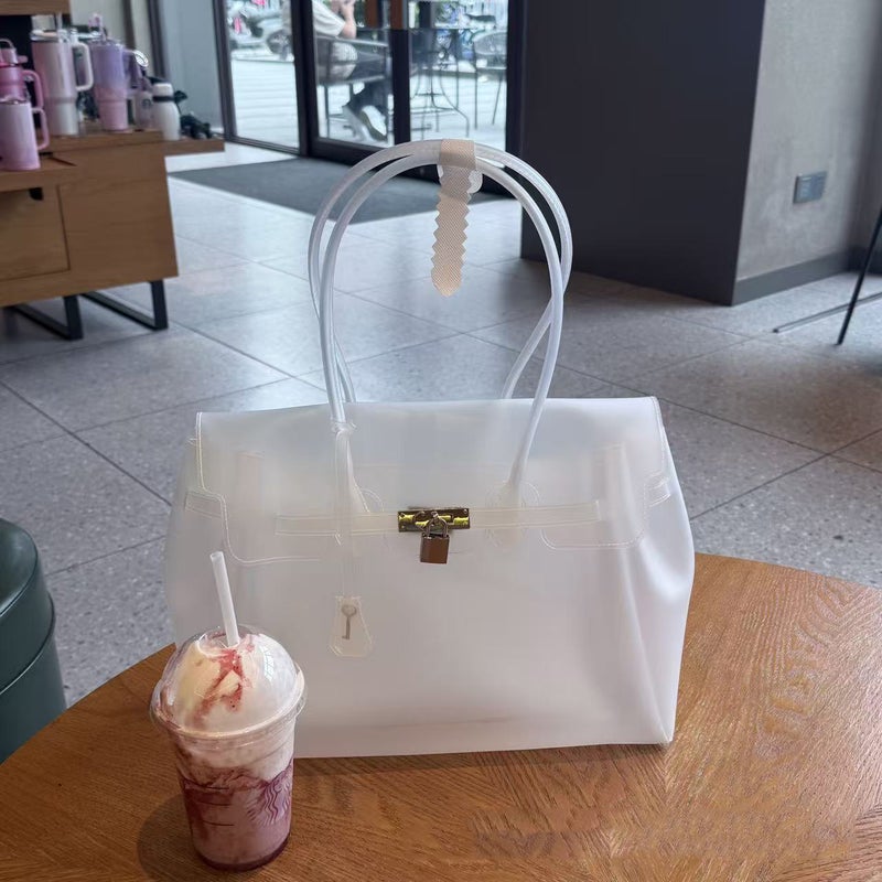 TPU Jelly Tote Bag for Women, Large Capacity Summer Commuter Handbag - Image 5
