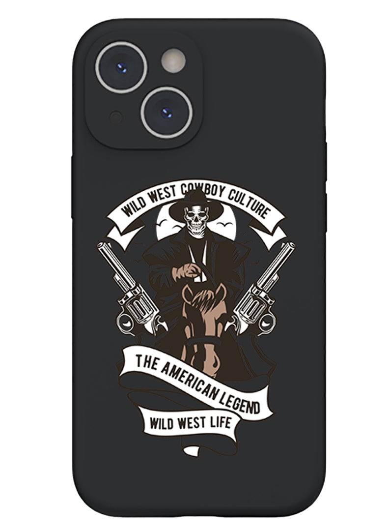 Theodor Protective Slim Fit Case Liquid Silicone Cover with Full Body Protection Anti-Scratch Shockproof Case For iPhone 15 Black  - Work like a Captain copy - Image 1