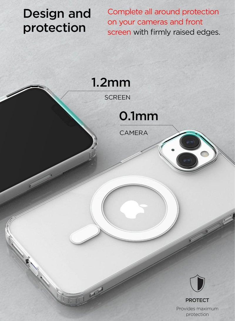VRS Design Crystal Mixx Magnetic iPhone 14 Magsafe Case Cover with Tempered Glass Screen Protector & Camera Lens Protector - Clear  - Image 5