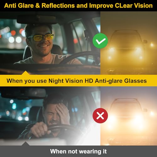 SKYOAK Premium Night Vision Bifocal Reading Glasses Men Lightweight TR90 Temple Metal Half Frame Anti Glare Nighttime Driving Glasses HD Yellow lens Outdoor Readers 20x - Image 3