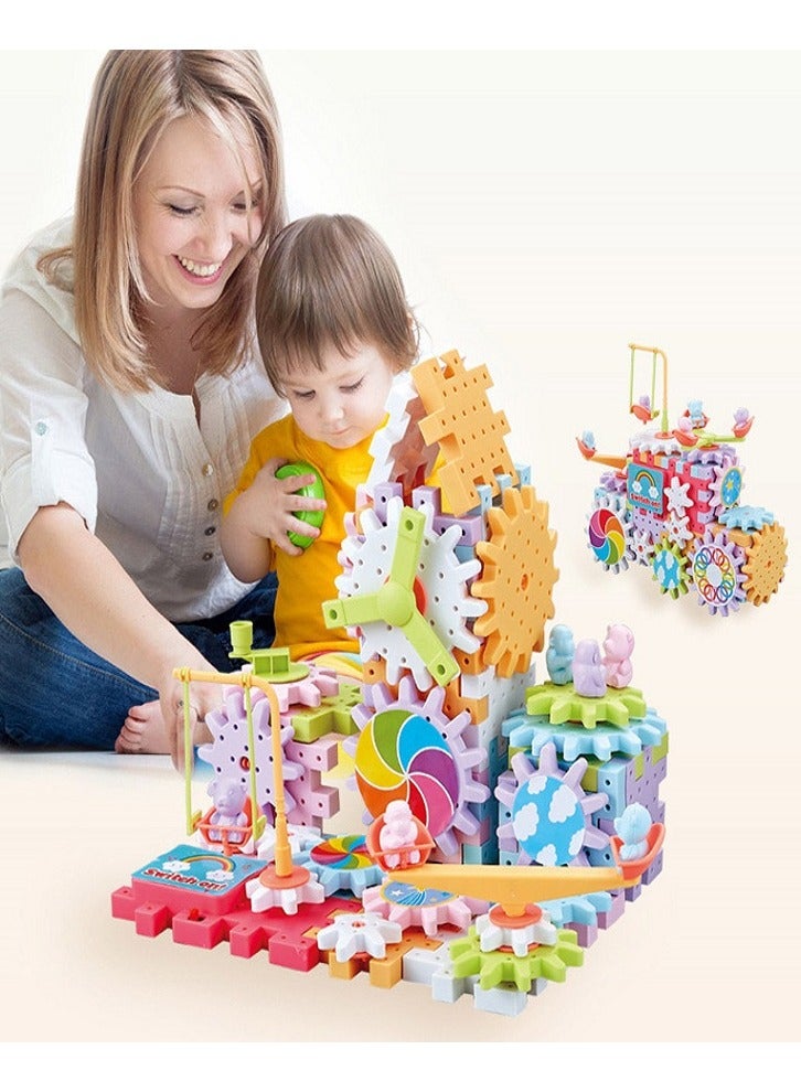 kuromi Electric Building Block Gear Toy for 3 4 5 6+Years Old Boys & Girls,DIY Plastic Brick Toys,Fun Learning Blocks,Interlocking Learning Blocks,83 Pieces (Kuromi Shape) - Image 5