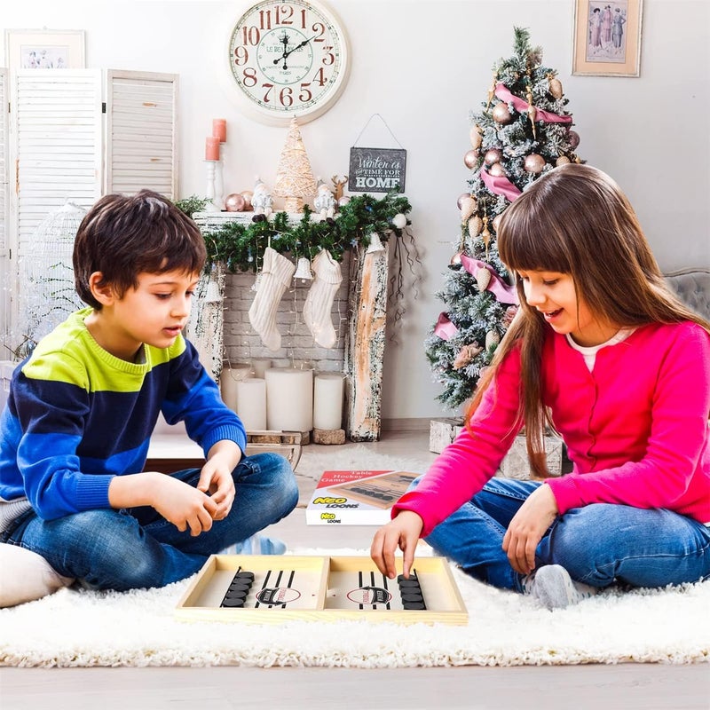 GLEVAR Fast Sling Puck Game â€“ High-Speed Tabletop Battle Board for Adults & Kids â€“ Parent-Child Interactive Party Fun â€“ Wooden Foosball Winner Game with Chess-Style Sling Action Toy - Image 5